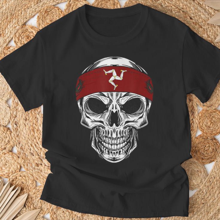 Skull Isle Of Man T-Shirt Geschenke für alte Männer