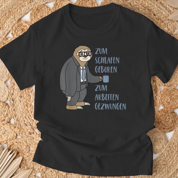 Sloth Saying Zum Schlafgeboren Zum Arbeiten Gezwungen T-Shirt Geschenke für alte Männer