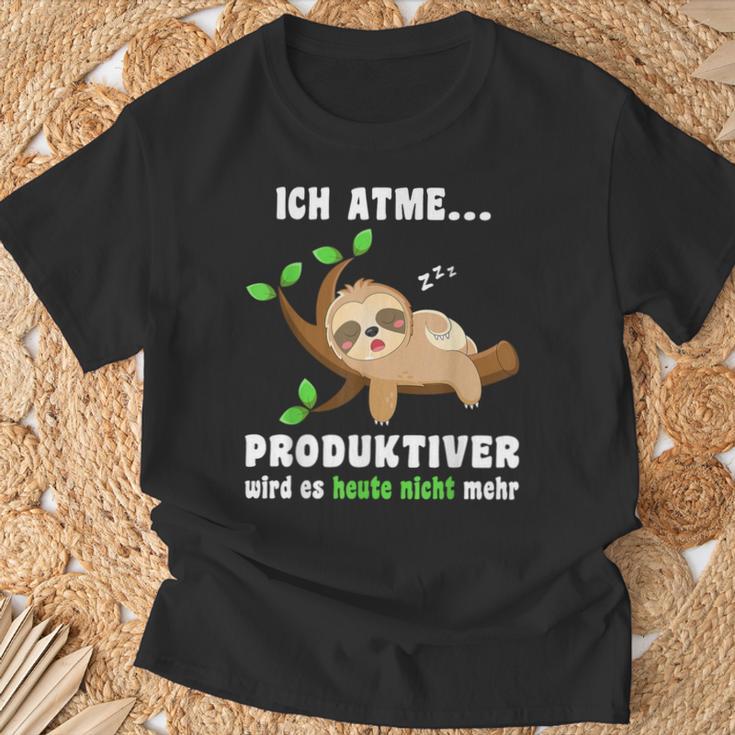 Sloth Sleep Ich Atme Produktiver Sloth T-Shirt Geschenke für alte Männer