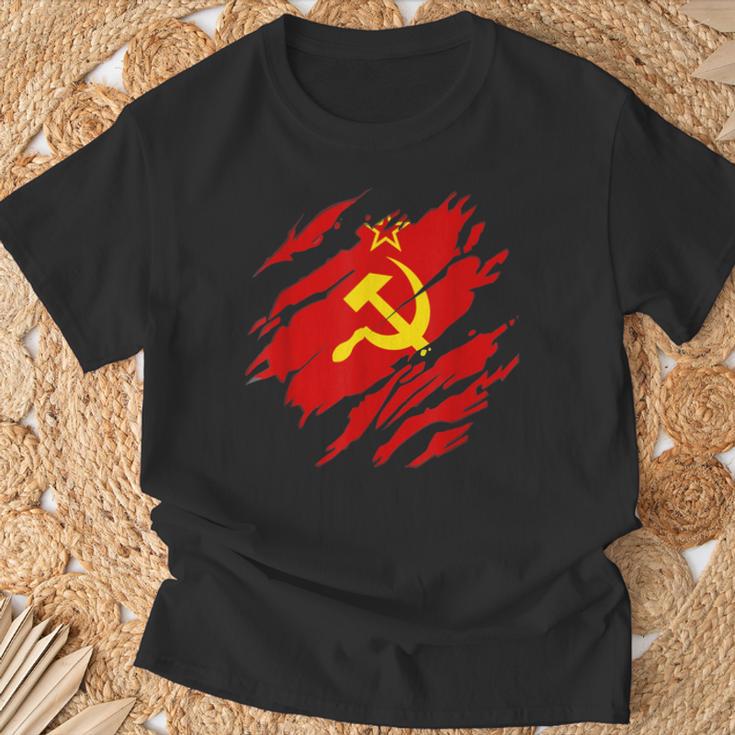 Soviet Flag Retro Ussr Soviet Union Cccp T-Shirt Geschenke für alte Männer