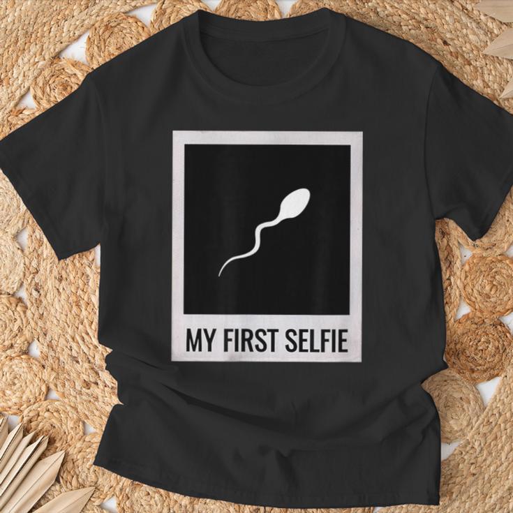 Sperm My First Selfie Bild Foto Lustiges T-Shirt Geschenke für alte Männer