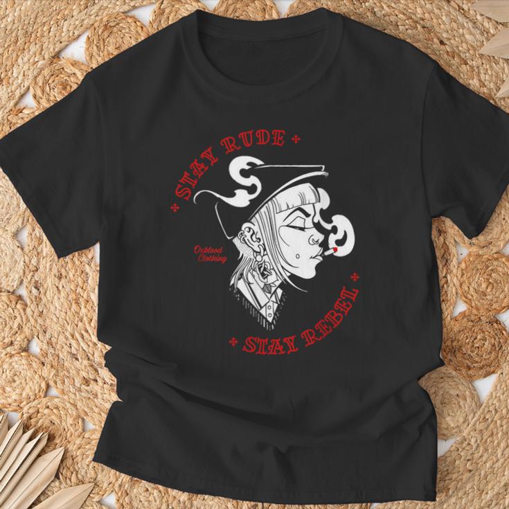 Stay Rude Stay Rebel Girl Skinbyrd Ska Punk T-Shirt Geschenke für alte Männer