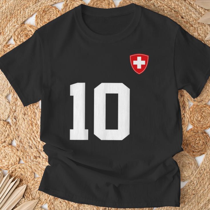 Switzerland 10 Sport Enthusiast Swiss Flag Suisse Fan Jersey T-Shirt Geschenke für alte Männer