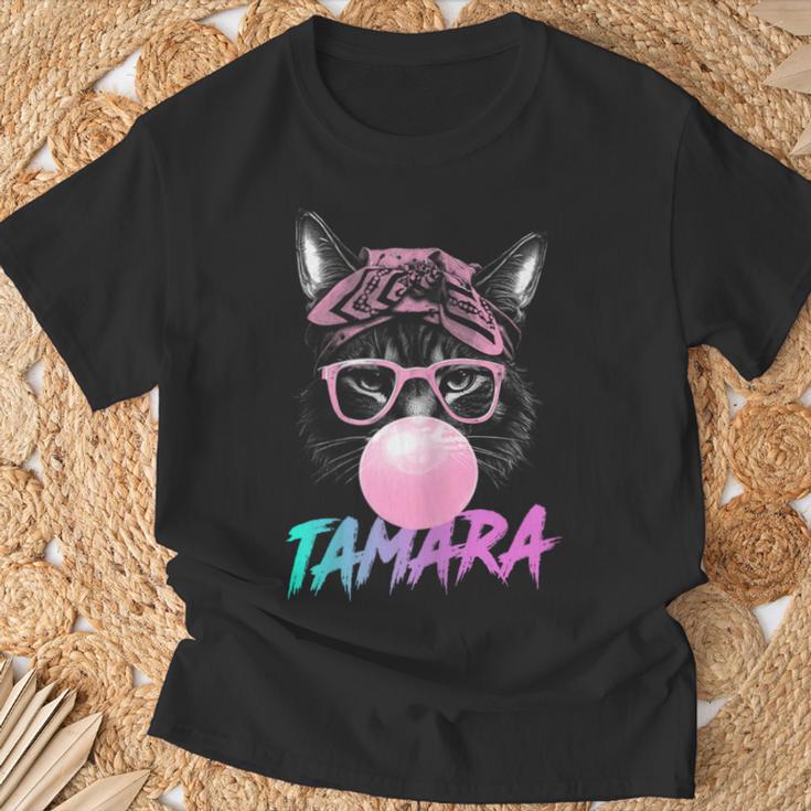 Tamara Schöner Mädchen Name Mit Niedlicher Katze T-Shirt Geschenke für alte Männer