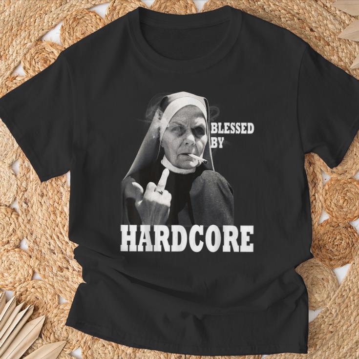 Techno Nun Hardcore Gabber T-Shirt Geschenke für alte Männer