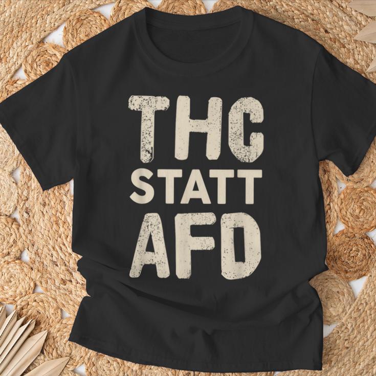 Thc Statt Afd Rassismus Kiffen Cannabis Slogan T-Shirt Geschenke für alte Männer