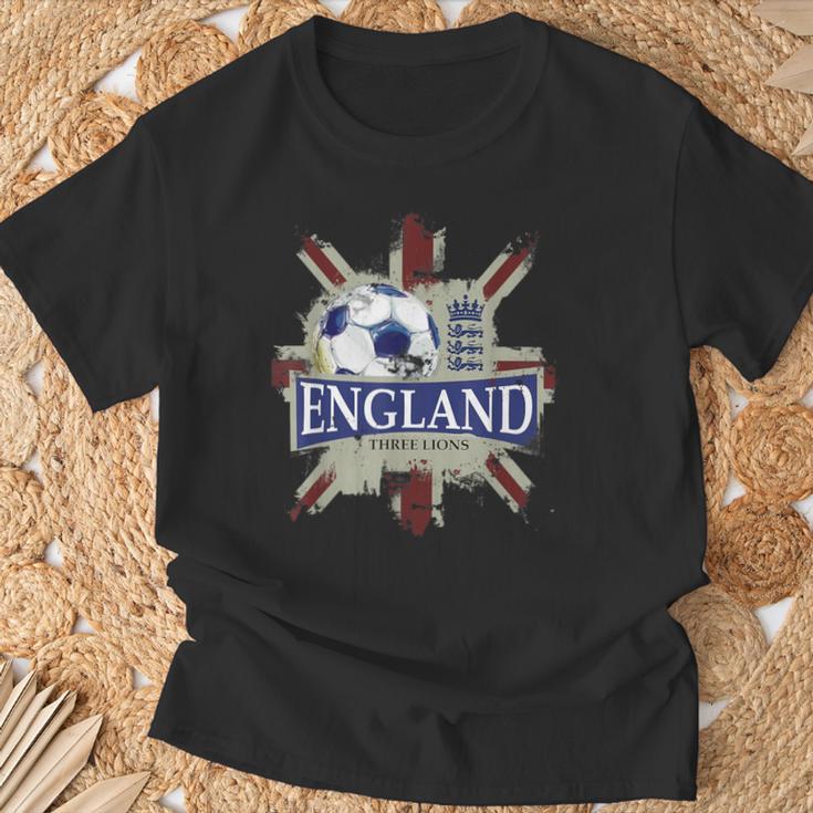 Three Lions England Fußball Team Fan Union Jack Grunge T-Shirt Geschenke für alte Männer