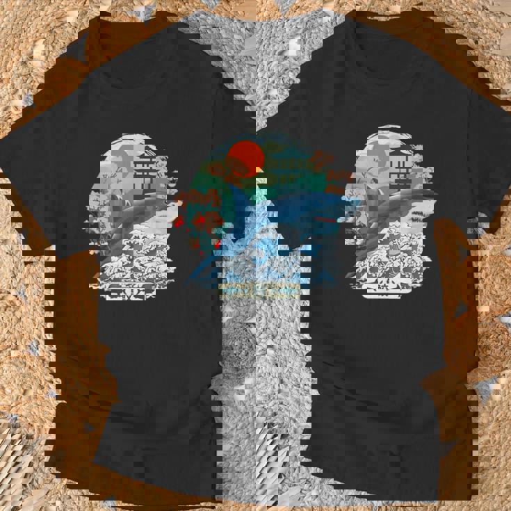 Tiburón Japonés Gran Ola Kanagawa Japón Arteintage Camiseta unisex Regalos para ancianos