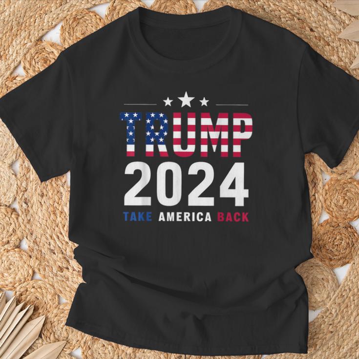 Trump 2024 Take America Back Bandera De Estados Unidos Donald Trump Camiseta unisex Regalos para ancianos