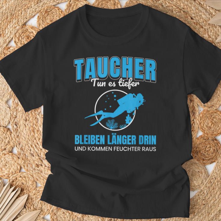 Tun Es Tiefer Bleiben Langger Diving T-Shirt Geschenke für alte Männer