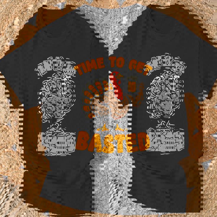 Turkey Time Get Basted Thanksgiving Thanks Giving T-Shirt Gifts for Old Men
