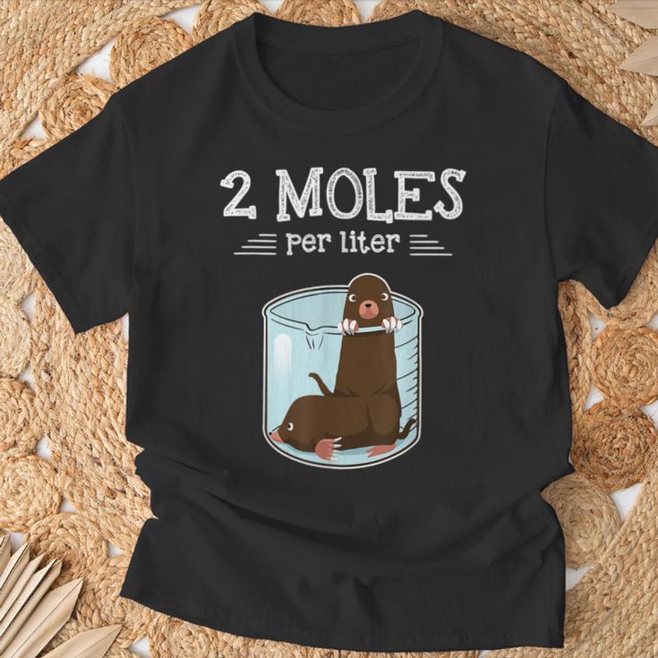 Two Moles Per Litre Science Humour Animal Pun T-Shirt Geschenke für alte Männer