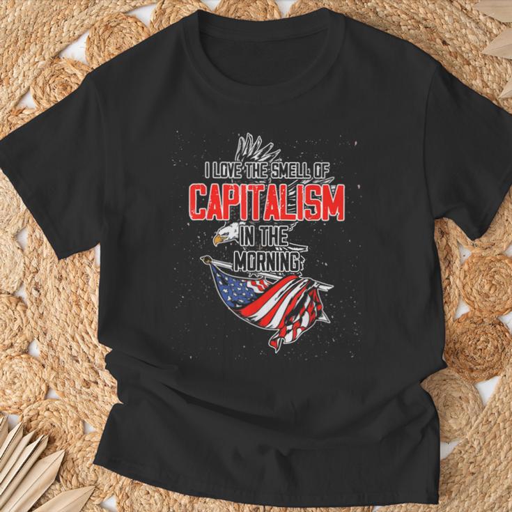 Usa Freiheit Aktien Ich Liebe Den Geruchon Kapitalism T-Shirt Geschenke für alte Männer