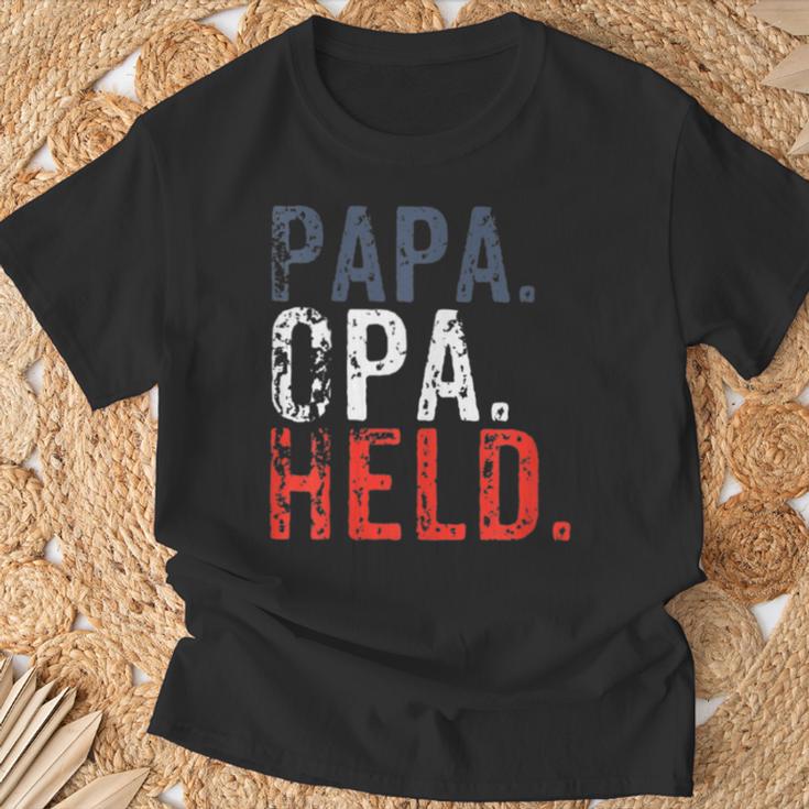 Vater Und Sohn Papa Opa Held Familie Grosseltern S T-Shirt Geschenke für alte Männer