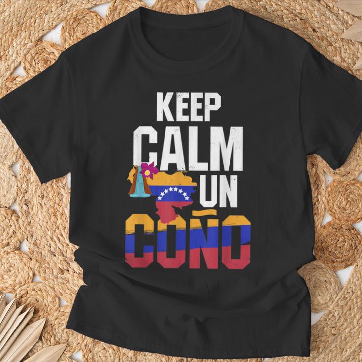 Venezuela Freedom Keep Calm Un Cono Banderaenezuela T-Shirt Geschenke für alte Männer