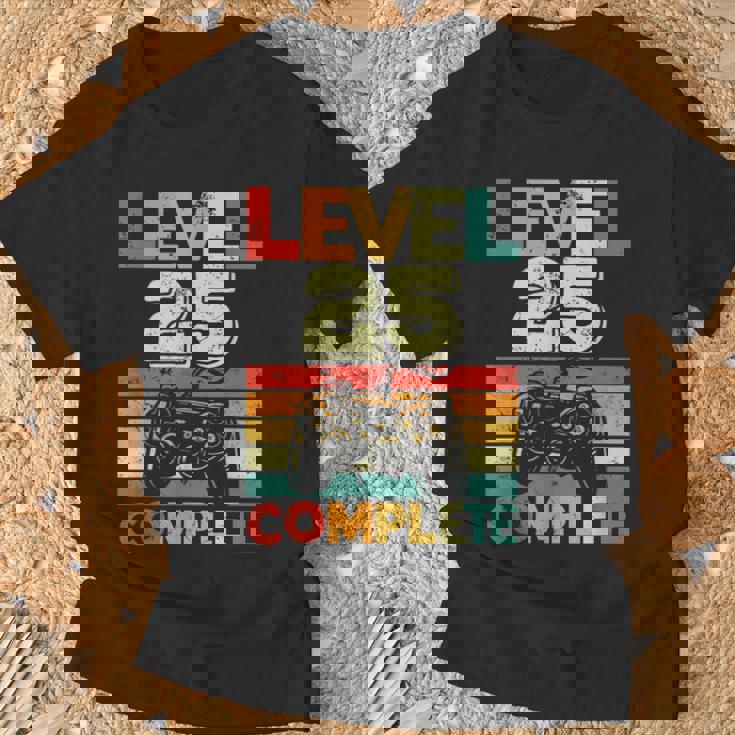 Video Gamer Nivel 25 Completo Retro 25 Aniversario De Bodas Camiseta unisex Regalos para ancianos