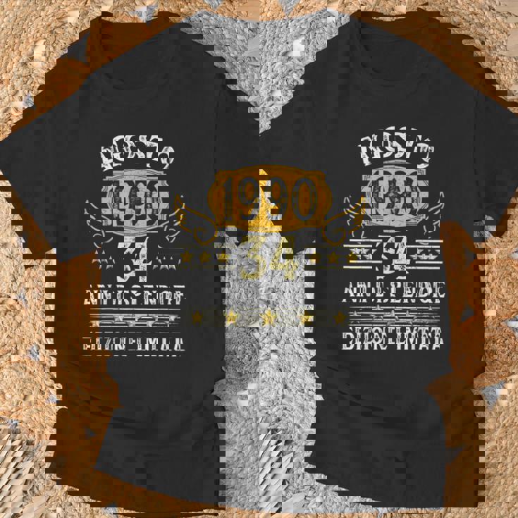 Vintage Agosto 1990 Uomo Donna Regalo 34 Anni Compleanno Maglietta Regalos para ancianos