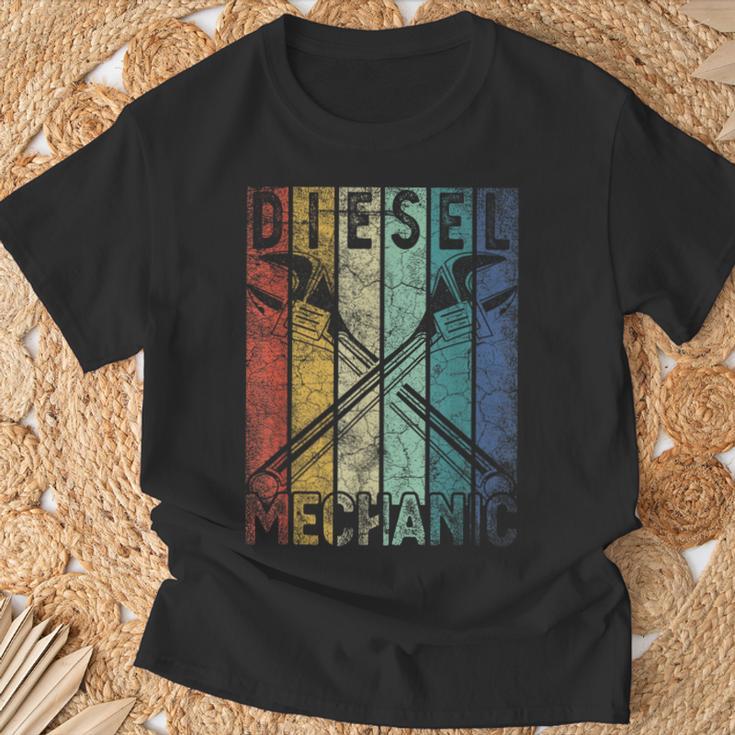 Vintage Diesel Mechanic Car Garage Distressed T-Shirt Geschenke für alte Männer