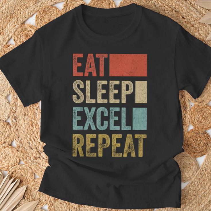 Vintage Retro Eat Sleep Excel Repeat Excel T-Shirt Geschenke für alte Männer