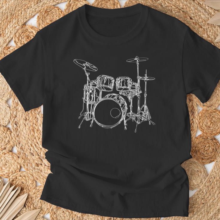 Vintage Rock Music Drummer Drum Kit Drummer T-Shirt Geschenke für alte Männer