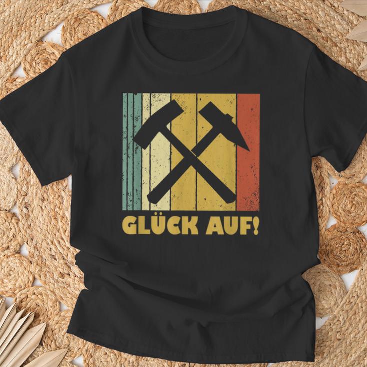 Vintage Ruhrpott Glück Auf Mining Beater And Iron T-Shirt Geschenke für alte Männer