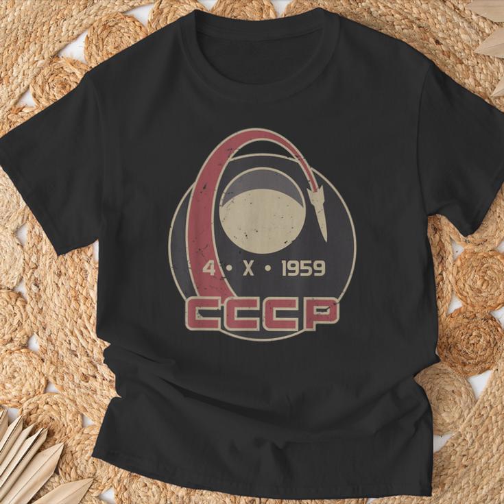 Vintage Sputnik Ussr Soviet Union Soviet Propaganda T-Shirt Geschenke für alte Männer