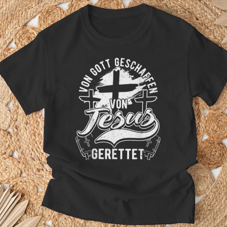 Von Gott Geschaffenon Jesus T-Shirt Geschenke für alte Männer