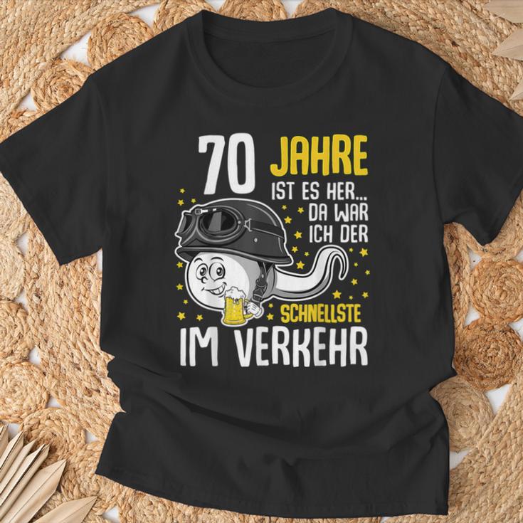 Vor 70 Jahren Der Fastest In Traffic 70Th Birthday Man T-Shirt Geschenke für alte Männer