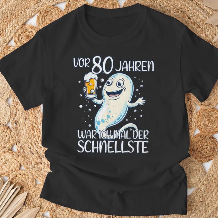 Vor 80 Jahren War Ich Mal Der Schnellste Geburtstag T-Shirt Geschenke für alte Männer