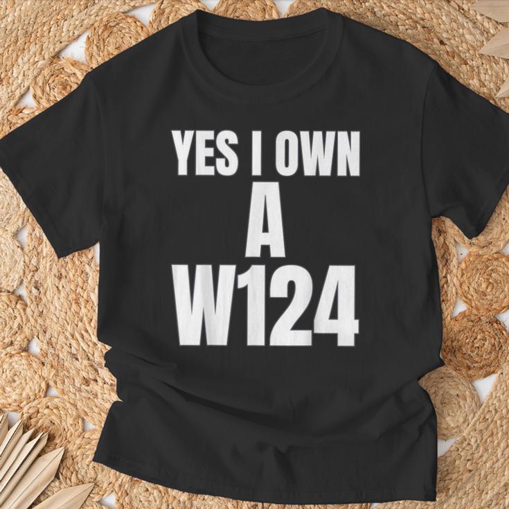 W124 Classic Deutsche Auto´S W124 Silhoutte W124 Karren S T-Shirt Geschenke für alte Männer