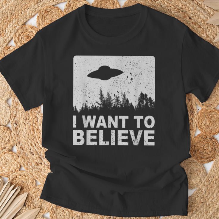 I Want To Believe I Aliens Ufo Area 51 Roswell T-Shirt Geschenke für alte Männer