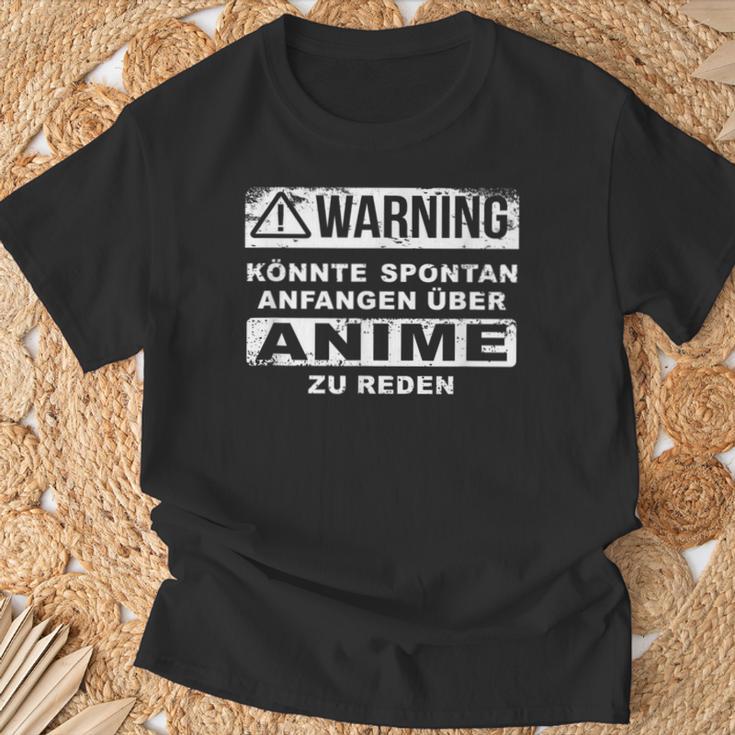 Warning Koulte Spontan Begin Over Anime Zu Talken Anime T-Shirt Geschenke für alte Männer