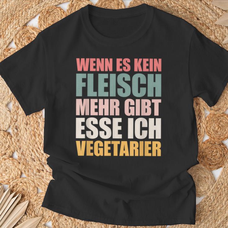 Wenn Es Kein Fleisch Mehr Gibt Esse Ichegetarian T-Shirt Geschenke für alte Männer