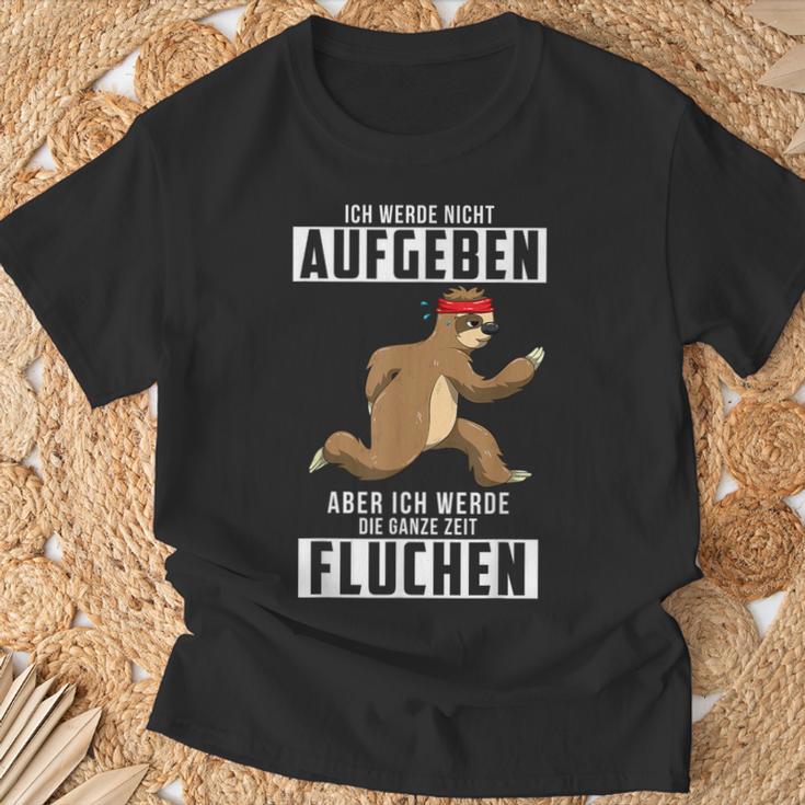 I Will Not Give Up Sloth Jogging Runner T-Shirt Geschenke für alte Männer