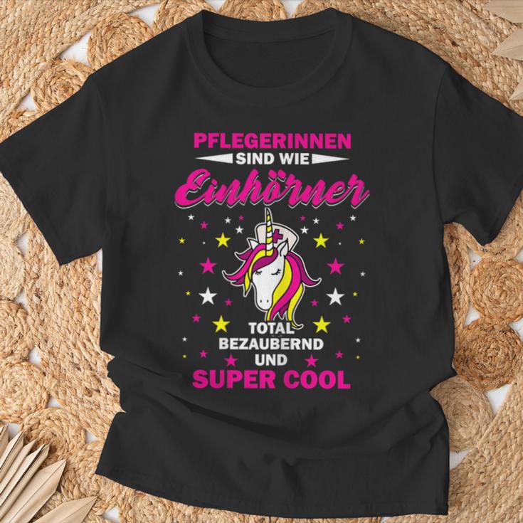 Women's Nursing Unicorn Care Altenpfleger Slogan T-Shirt Geschenke für alte Männer