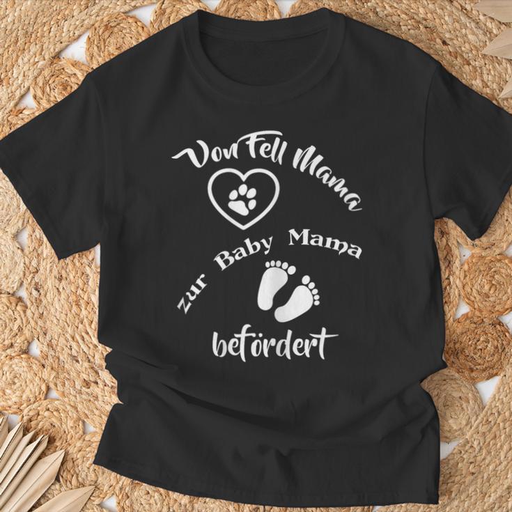 Women's Pregnancy On Fell Mama Zur Baby Mama Beförderton Fell S T-Shirt Geschenke für alte Männer