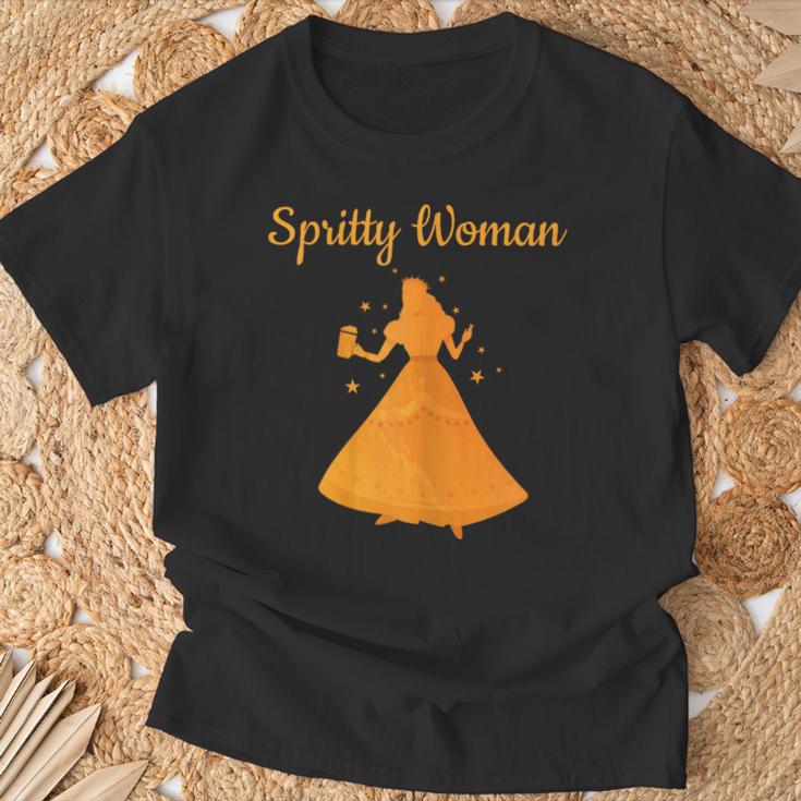 Women's Spritty Woman Beer Alcohol Saufen Trinkerin Malle Jga Saying T-Shirt Geschenke für alte Männer