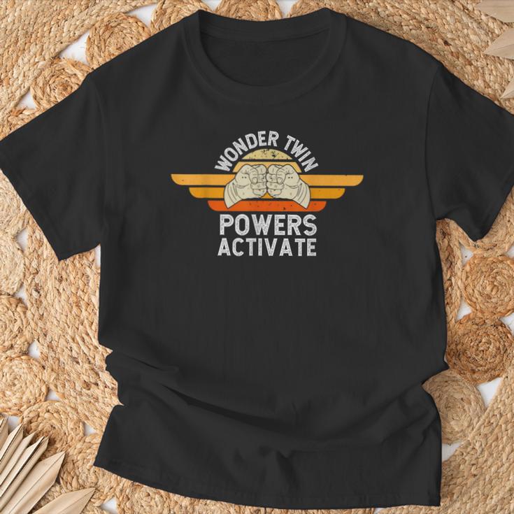 Wonder Twin Powers Activate Superhero Twins Geschwisterbindung T-Shirt Geschenke für alte Männer