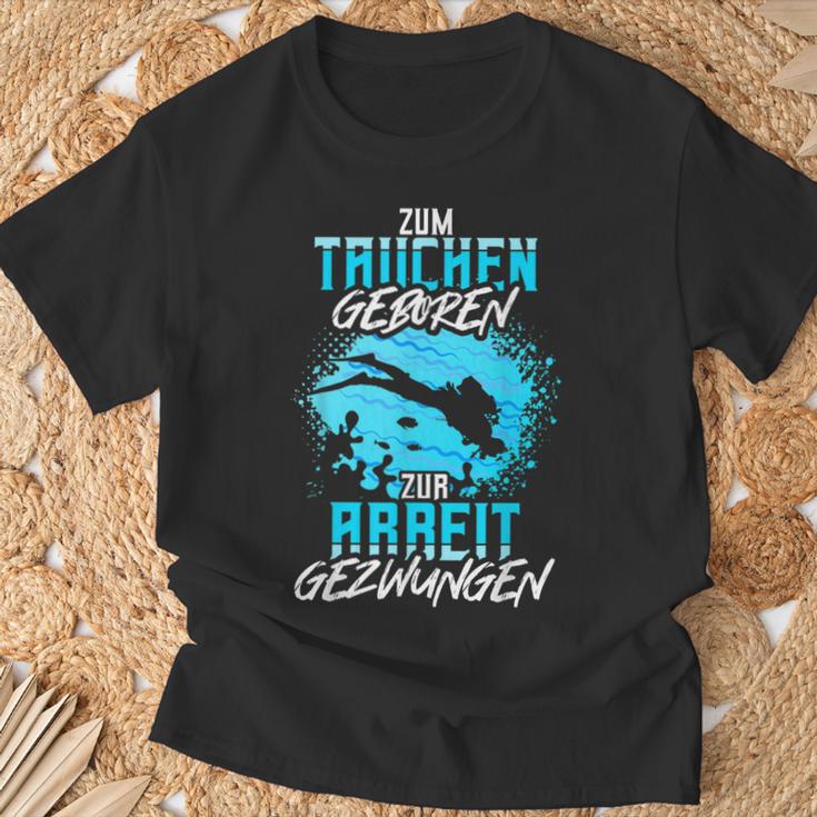 Zum Diving Geboren Slogan Sea Diver T-Shirt Geschenke für alte Männer