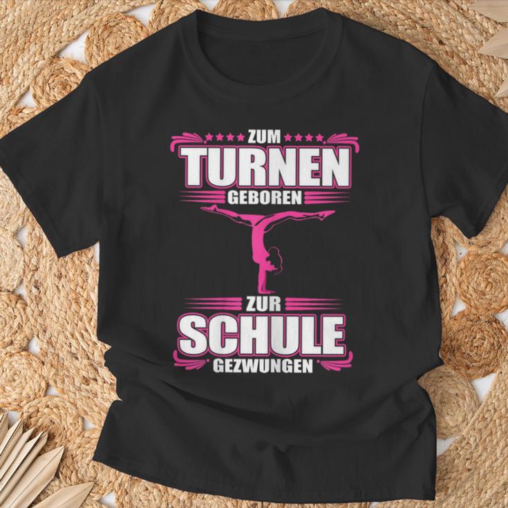 Zum Turnen Geboren Zur Schule Gezwungen Gymnastik Geschenk T-Shirt Geschenke für alte Männer