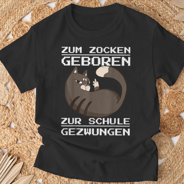 Zum Zocken Geboren Zum Schule Forces Console Ps5 Gaming T-Shirt Geschenke für alte Männer