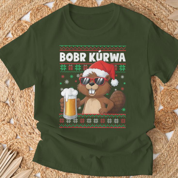 Bob Kurwa X Xmas Beer Flannelette Christmas Beer T-Shirt Geschenke für alte Männer