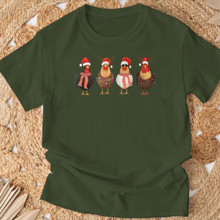 Chicken Christmas Chickens Santa Claus Xmas Women T-Shirt Geschenke für alte Männer