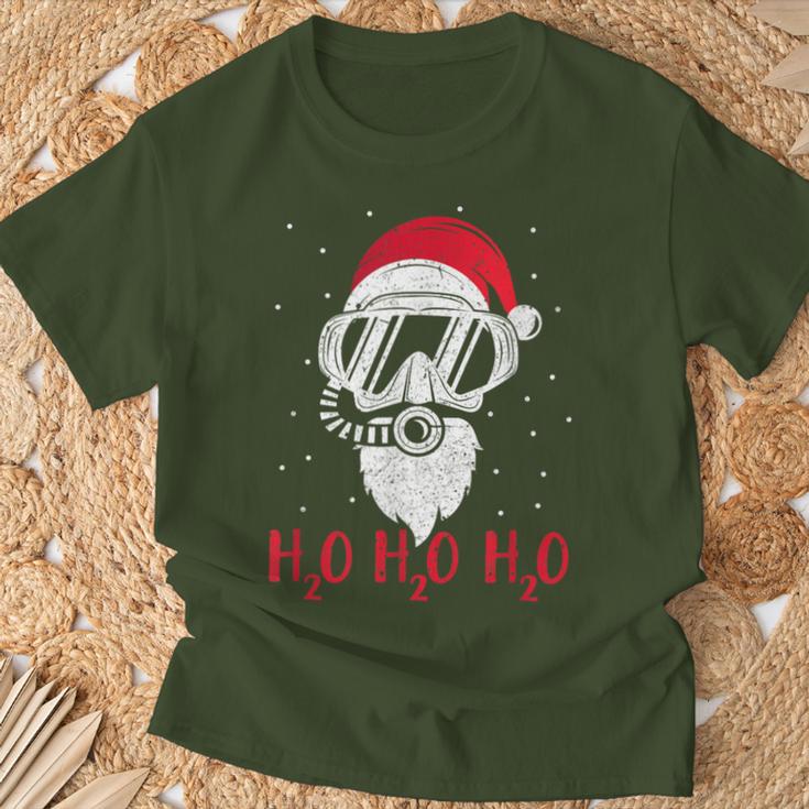 Diving Santa Claus H2o H2o H2o Xmas Diving T-Shirt Geschenke für alte Männer