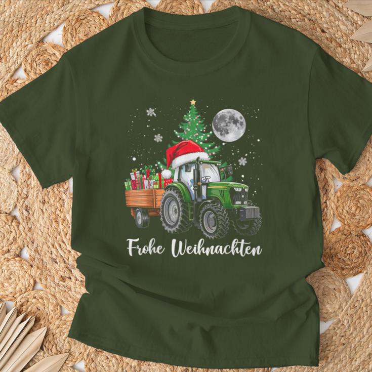 Fröhliche Weihnachten Santa Tractor Bauer Fährt Christmas T-Shirt Geschenke für alte Männer