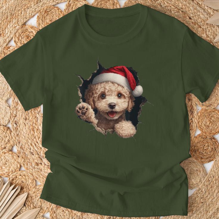 Poodle Dog Owner Dog Christmas Hat T-Shirt Geschenke für alte Männer