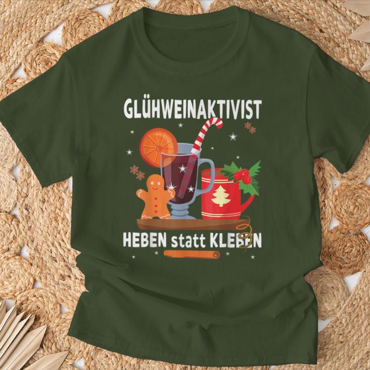 Glühweinaktivist Heben Statt Kleben Christmas Mulled Wine T-Shirt Geschenke für alte Männer