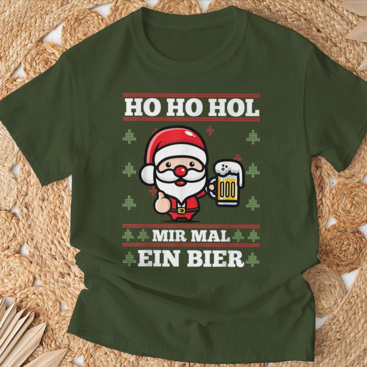 Ho Ho Hol Mir Mal Ein Bier Ugly Christmas S T-Shirt Geschenke für alte Männer