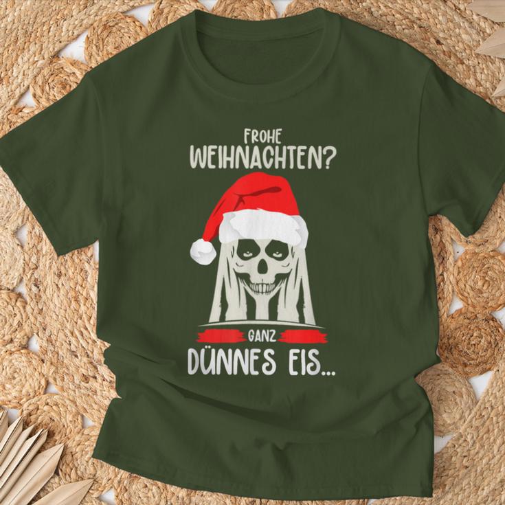 Merry Christmas Ganz Dünnes Eis Ich Hasse Weihnachten S T-Shirt Geschenke für alte Männer