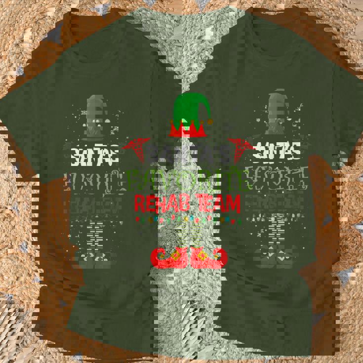 Santa's Favorite Rehab Team Elf Physical Therapy Christmas T-Shirt Gifts for Old Men
